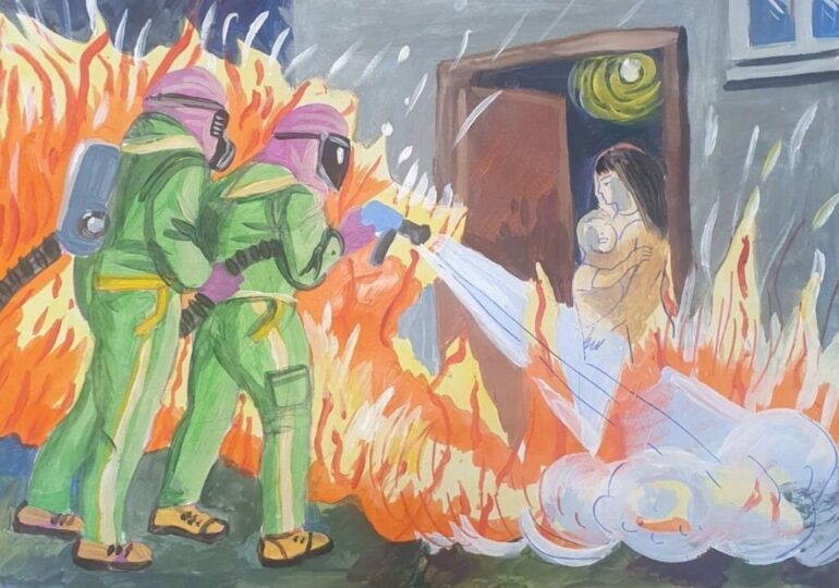 Действията на храбрите пловдивски огнеборци и спасители оживяват в рисунки (СНИМКИ)