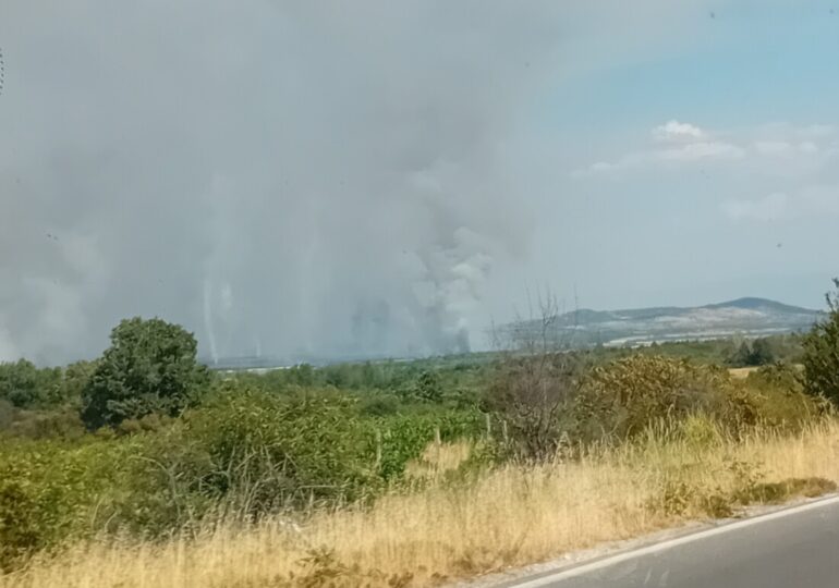 Заради огромен пожар: Затвориха магистрала "Тракия", движението се отклонява по обходен маршрут (ВИДЕО)