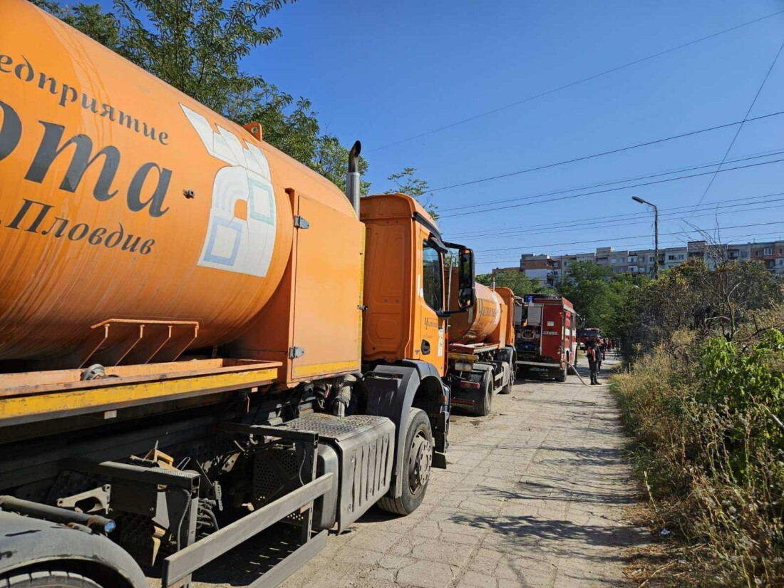 Доброволци гасиха пожар край Ботаническата градина в "Тракия" (СНИМКИ)