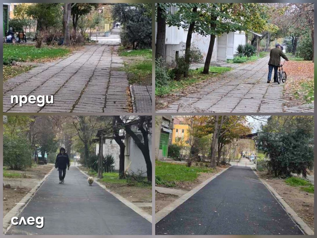Завърши ремонтът на пешеходна алея в "Източен"