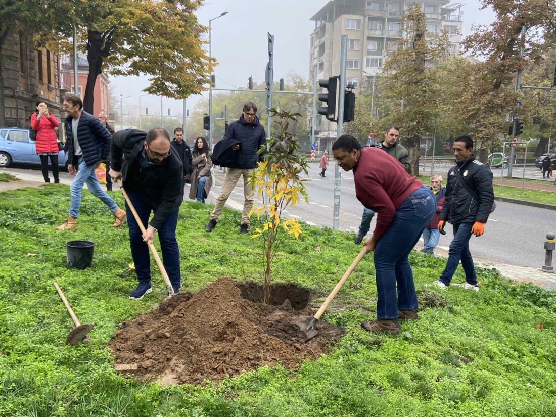 Световноизвестната джаз певица Лиз Райт засади дръвче Ликвидамбър в Пловдив (СНИМКИ)