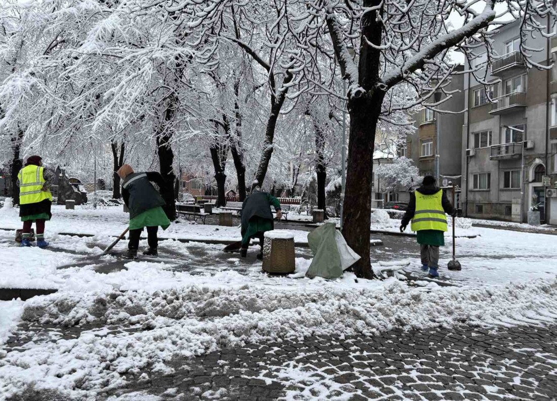 Над 1000 общински служители почистват Пловдив от снега (СНИМКИ и ВИДЕО)