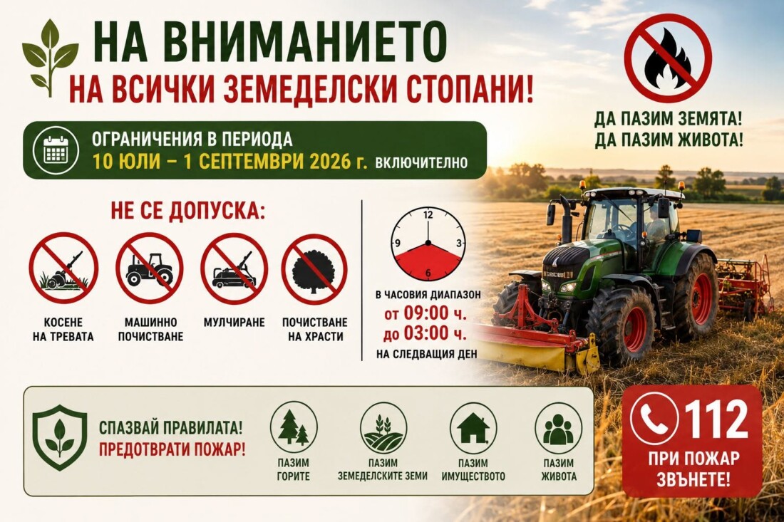 Да пазим живота: Въвеждат се редица забрани заради опасността от пожари 1 Да пазим живота: Въвеждат се редица забрани заради опасността от пожари