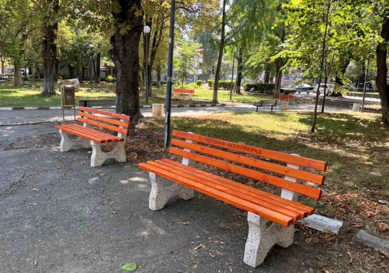 Нови пейки за парковете в Асеновград (ГАЛЕРИЯ)