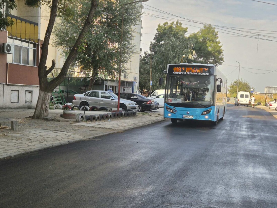 Завърши преасфалтирането на важен пътен участък в пловдивския район „Източен“ (СНИМКИ)
